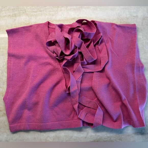 921. SOFT KNIT WRAP AROUND STYLE SLEEVELESS TOP IN BUBBLEGUM PINK - Picture 5 of 5